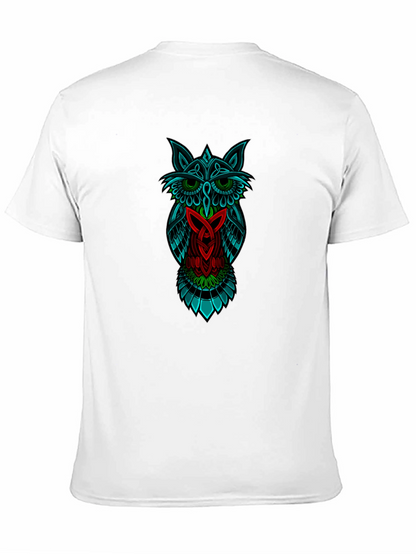 Camiseta Negra con Diseño de Búho Celta