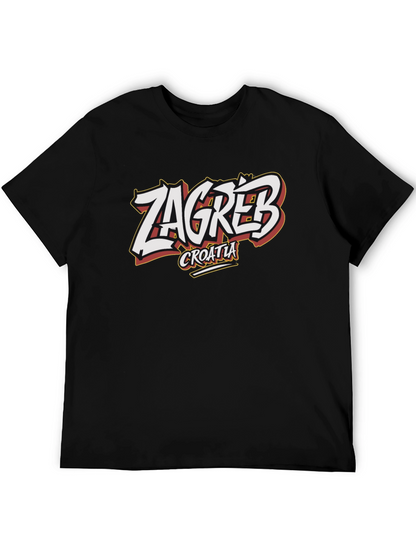 Camiseta Negra Zagreb Croacia Diseño Original