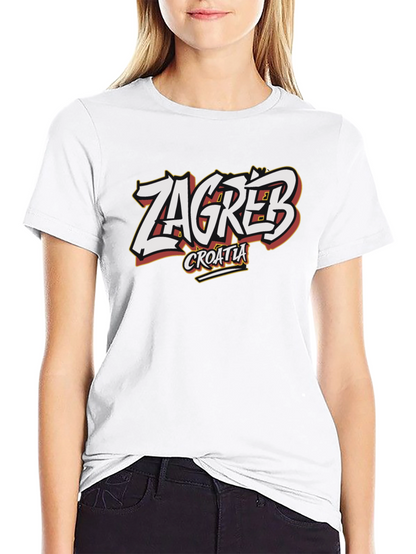 Camiseta Negra Zagreb Croacia Diseño Original