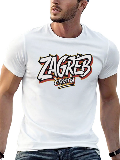 Camiseta Negra Zagreb Croacia Diseño Original