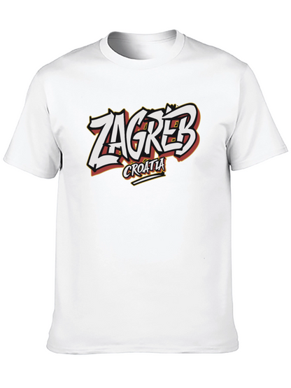 Camiseta Negra Zagreb Croacia Diseño Original