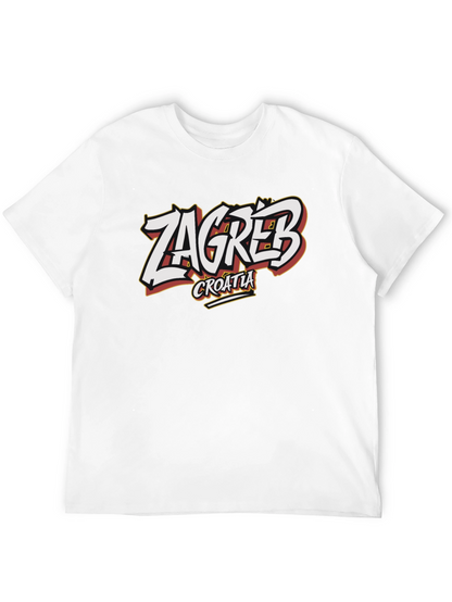 Camiseta Negra Zagreb Croacia Diseño Original