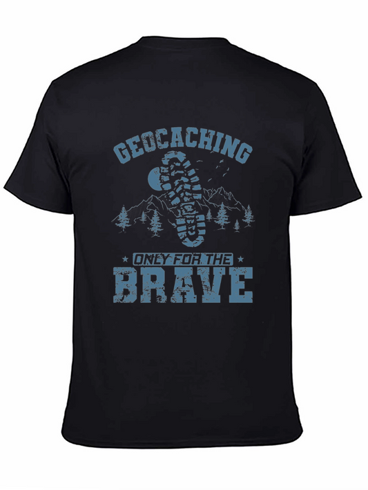 Camiseta Negra Geocaching: Solo para Valientes