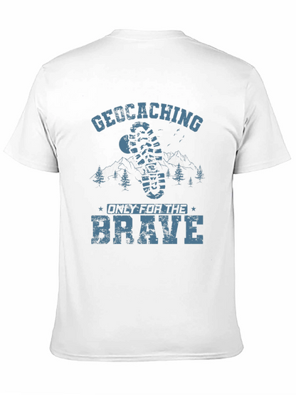 Camiseta Negra Geocaching: Solo para Valientes