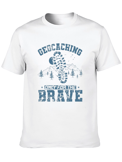 Camiseta Negra Geocaching: Solo para Valientes
