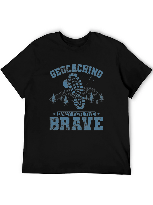 Camiseta Negra Geocaching: Solo para Valientes
