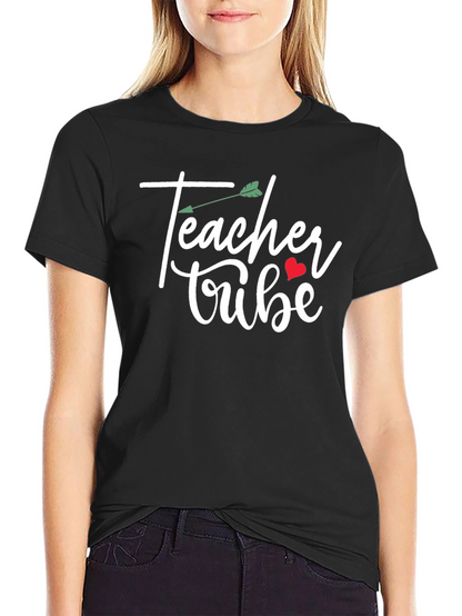 Camiseta Negra Teacher Tribe con Diseño Original