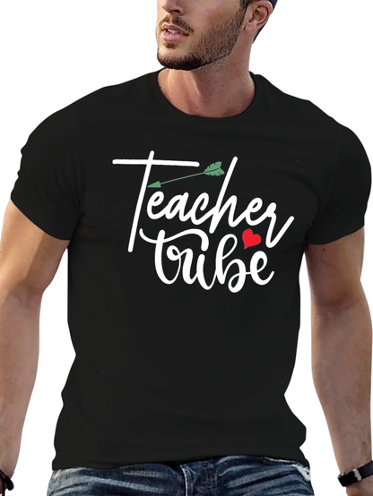 Camiseta Negra Teacher Tribe con Diseño Original
