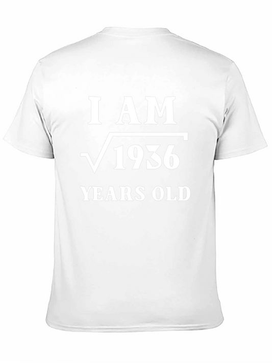 Camiseta Soy √1936 Años Algodón Negro Diseño Matemático