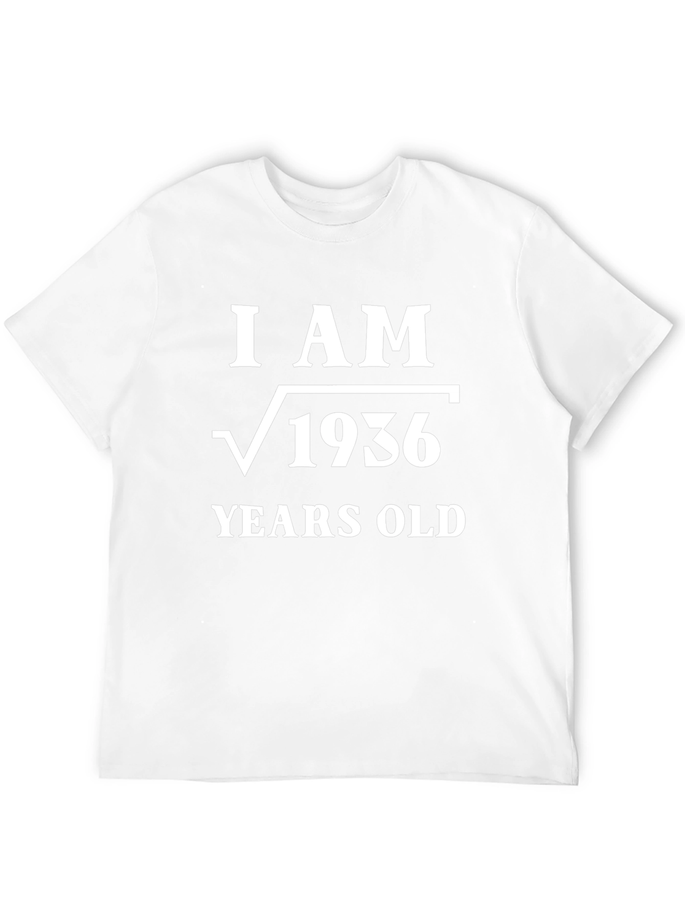 Camiseta Soy √1936 Años Algodón Negro Diseño Matemático