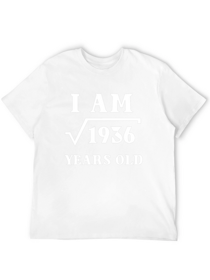 Camiseta Soy √1936 Años Algodón Negro Diseño Matemático