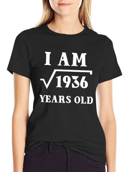 Camiseta Soy √1936 Años Algodón Negro Diseño Matemático