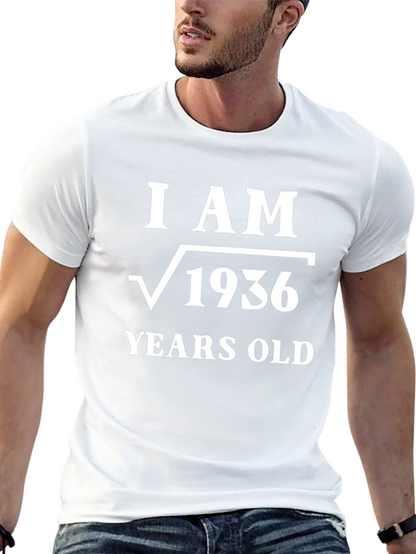 Camiseta Soy √1936 Años Algodón Negro Diseño Matemático
