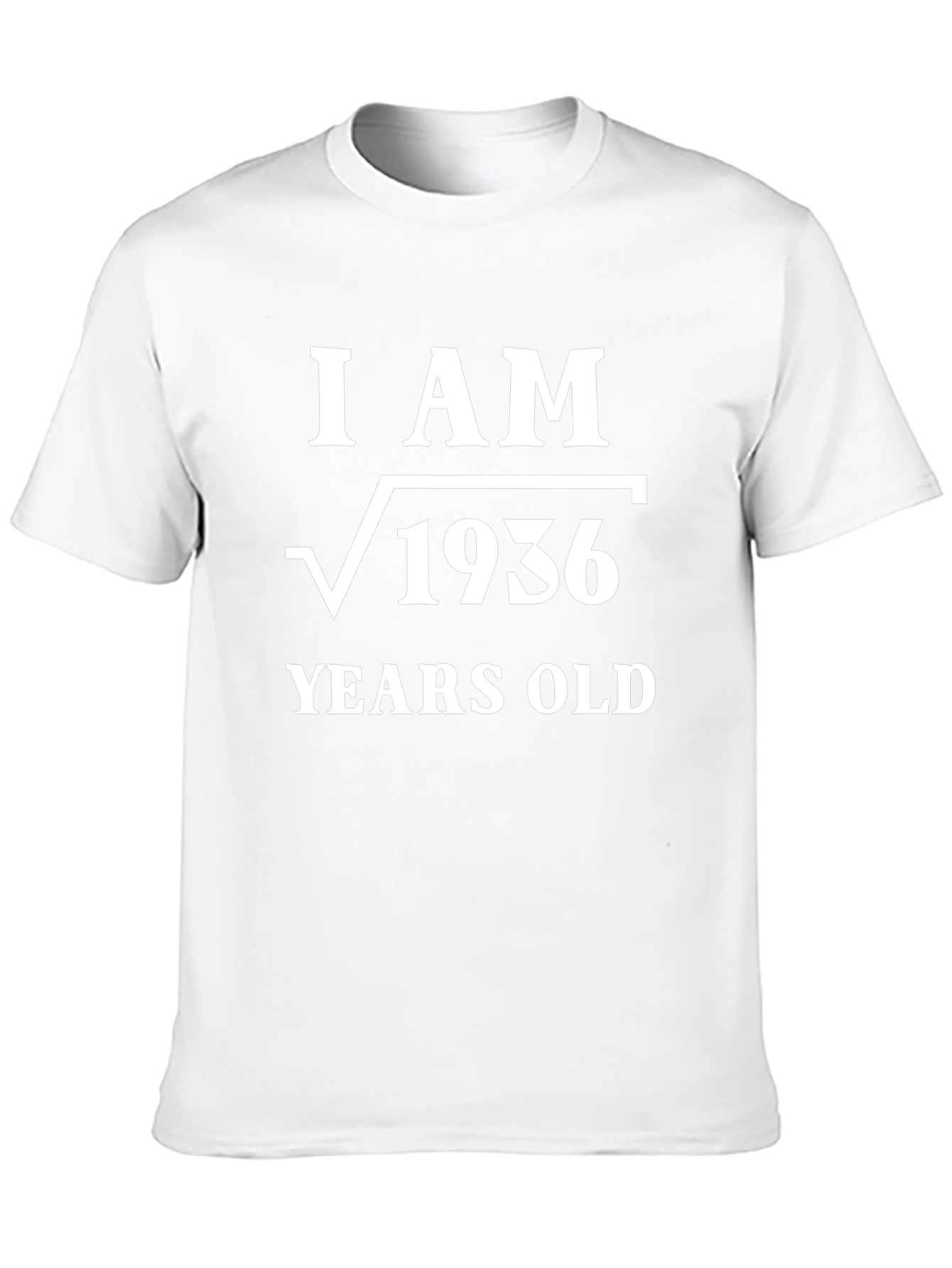 Camiseta Soy √1936 Años Algodón Negro Diseño Matemático