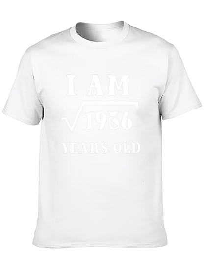 Camiseta Soy √1936 Años Algodón Negro Diseño Matemático