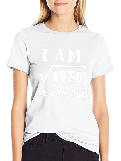 Camiseta Soy √1936 Años Algodón Negro Diseño Matemático