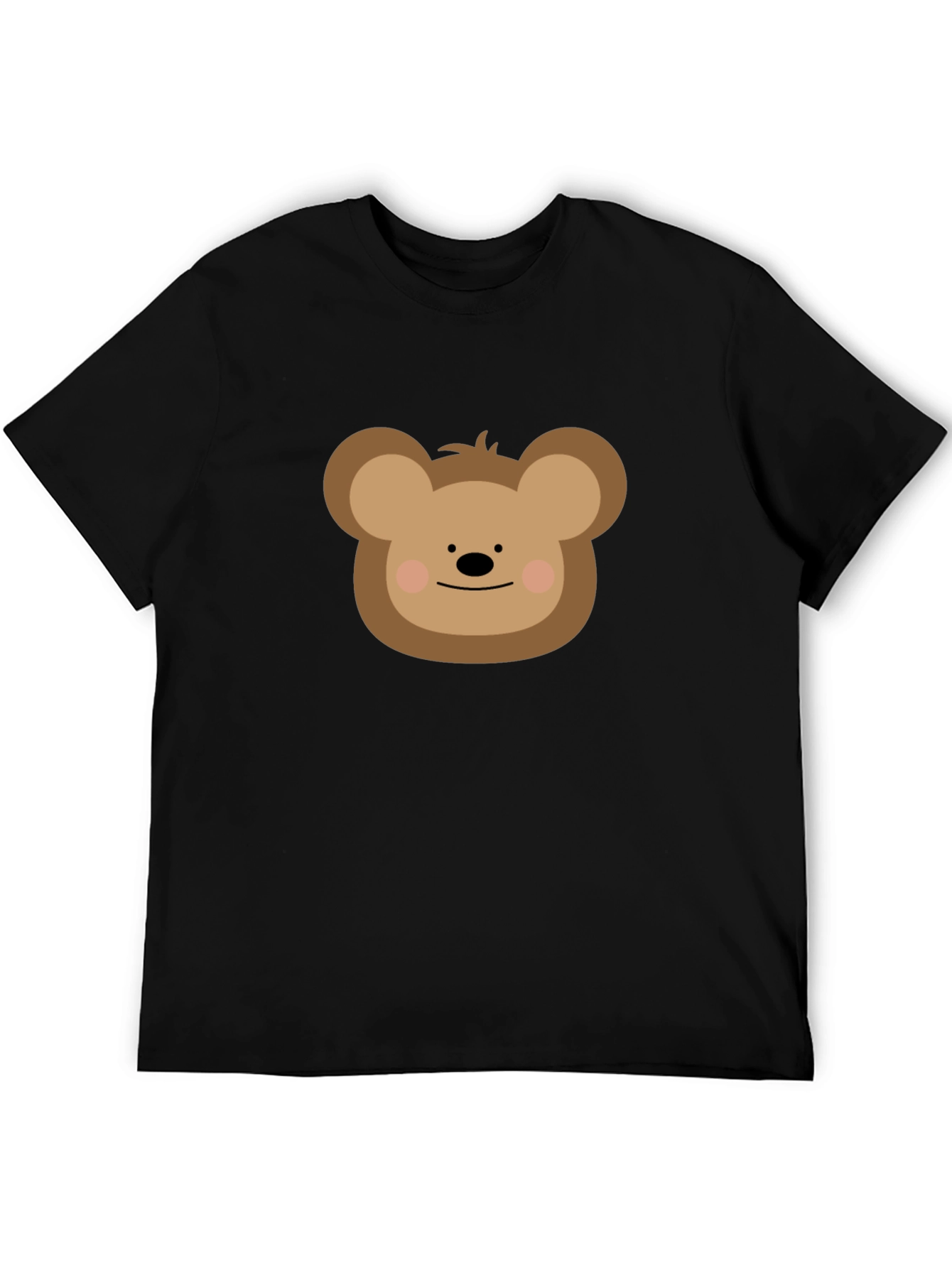 Camiseta Negra con Diseño de Oso Adorable