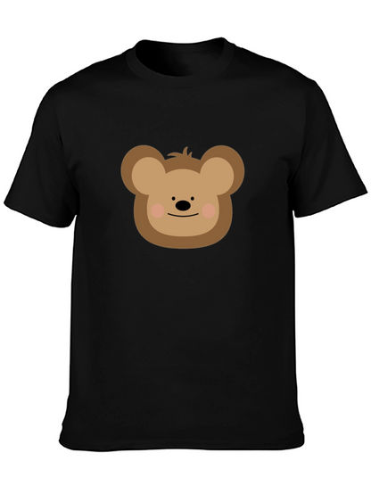 Camiseta Negra con Diseño de Oso Adorable