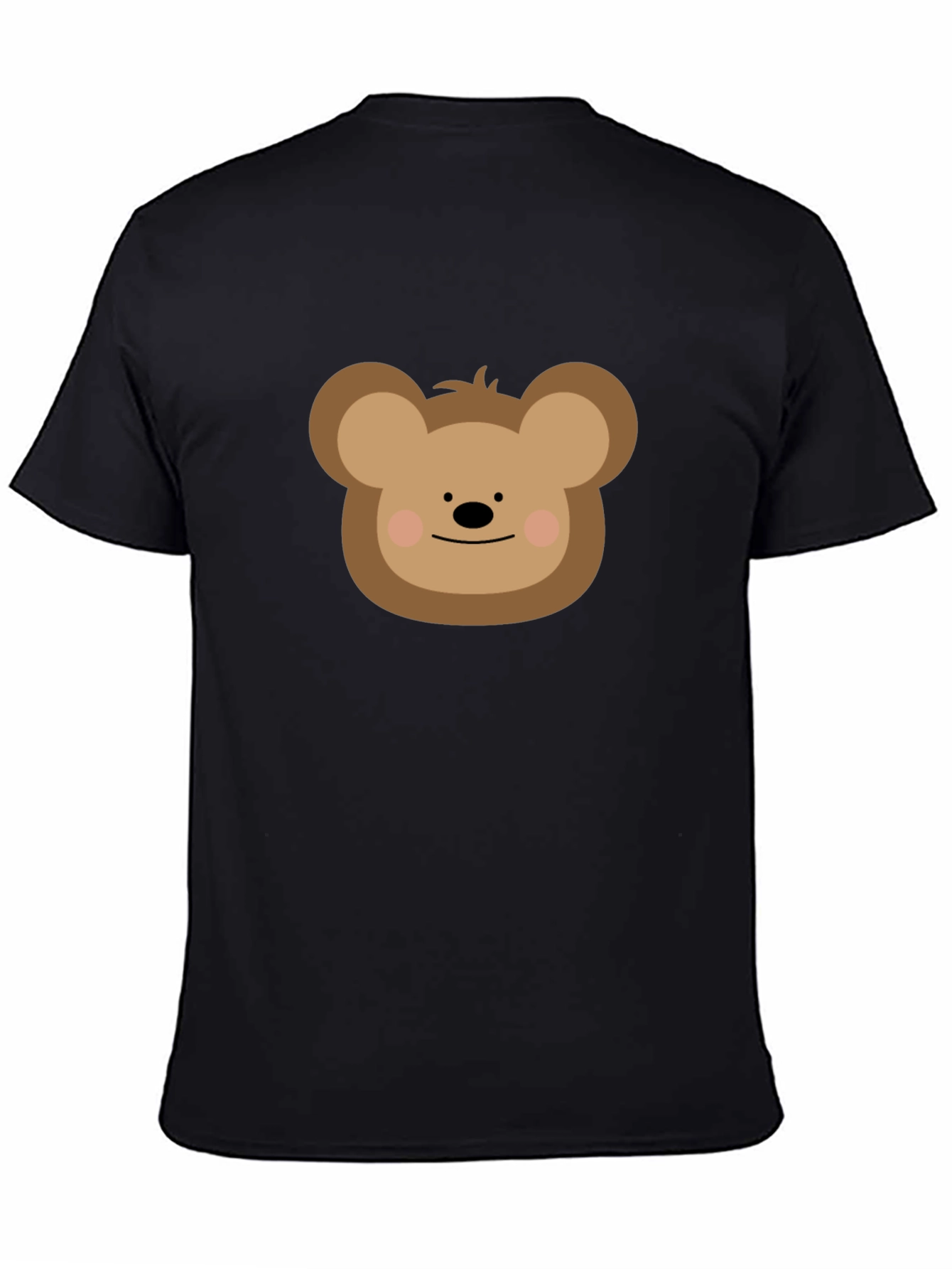 Camiseta Negra con Diseño de Oso Adorable