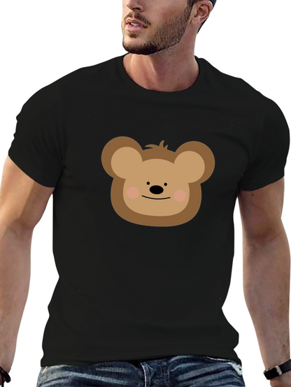 Camiseta Negra con Diseño de Oso Adorable