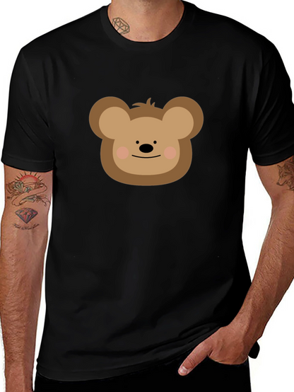 Camiseta Negra con Diseño de Oso Adorable