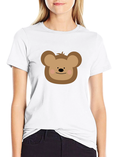 Camiseta Negra con Diseño de Oso Adorable