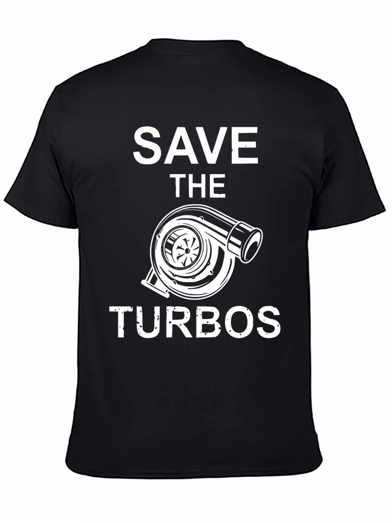 Camiseta Negra Save the Turbos para Amantes de Autos