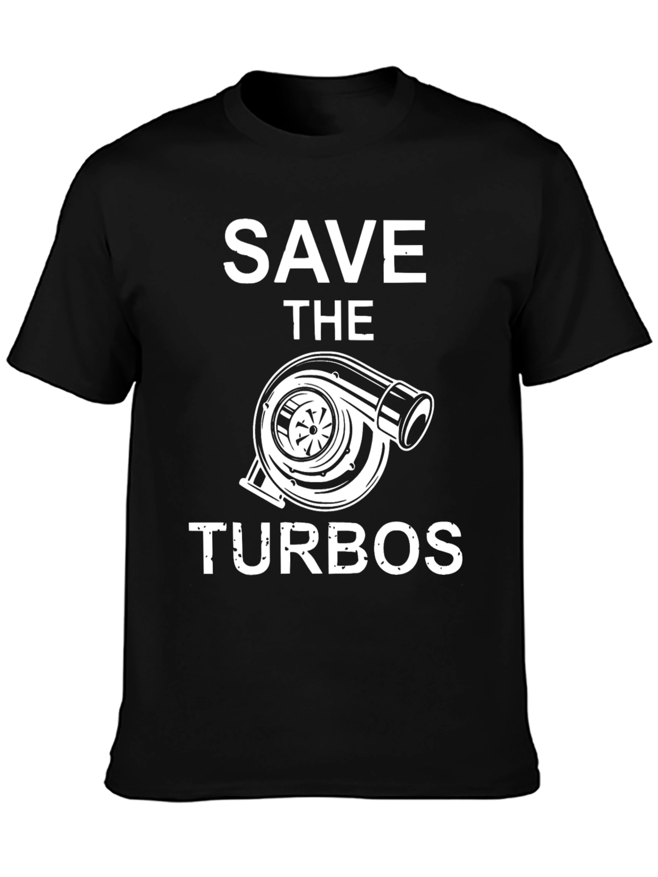 Camiseta Negra Save the Turbos para Amantes de Autos