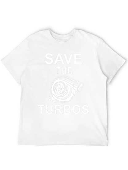 Camiseta Negra Save the Turbos para Amantes de Autos