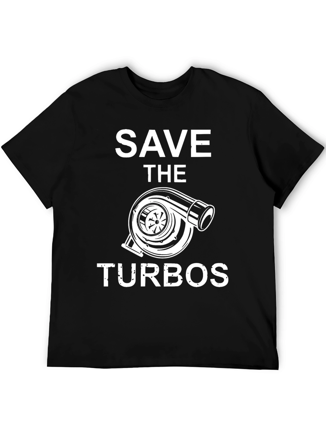 Camiseta Negra Save the Turbos para Amantes de Autos