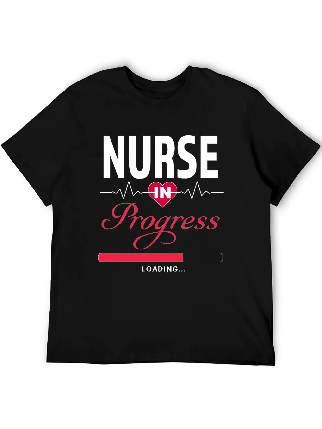 Camiseta Negra Nurse in Progress para Estudiantes de Enfermería