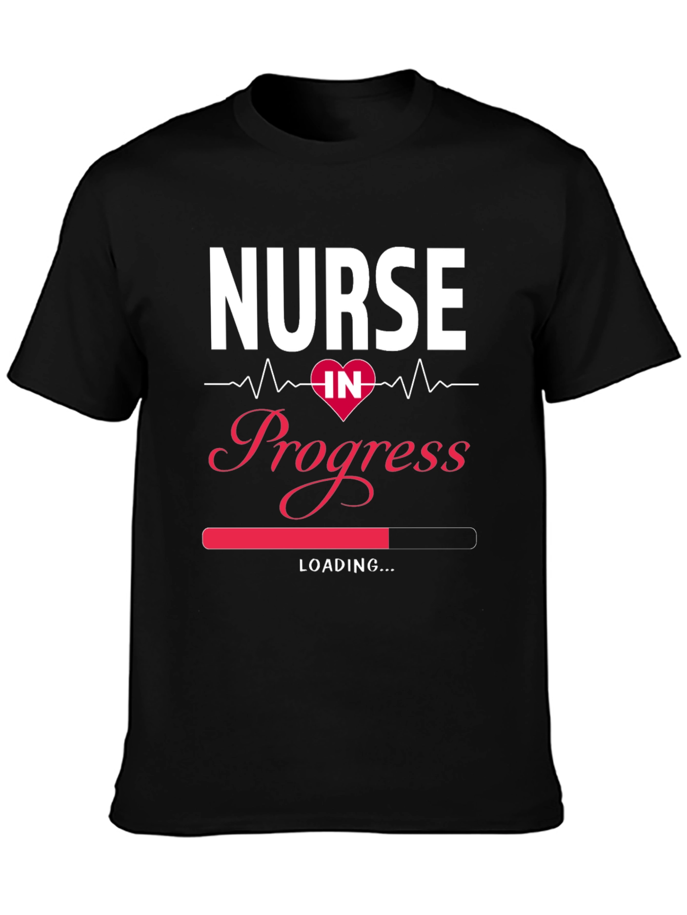 Camiseta Negra Nurse in Progress para Estudiantes de Enfermería
