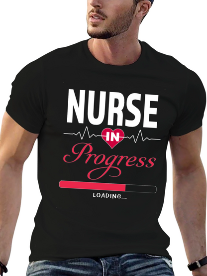 Camiseta Negra Nurse in Progress para Estudiantes de Enfermería
