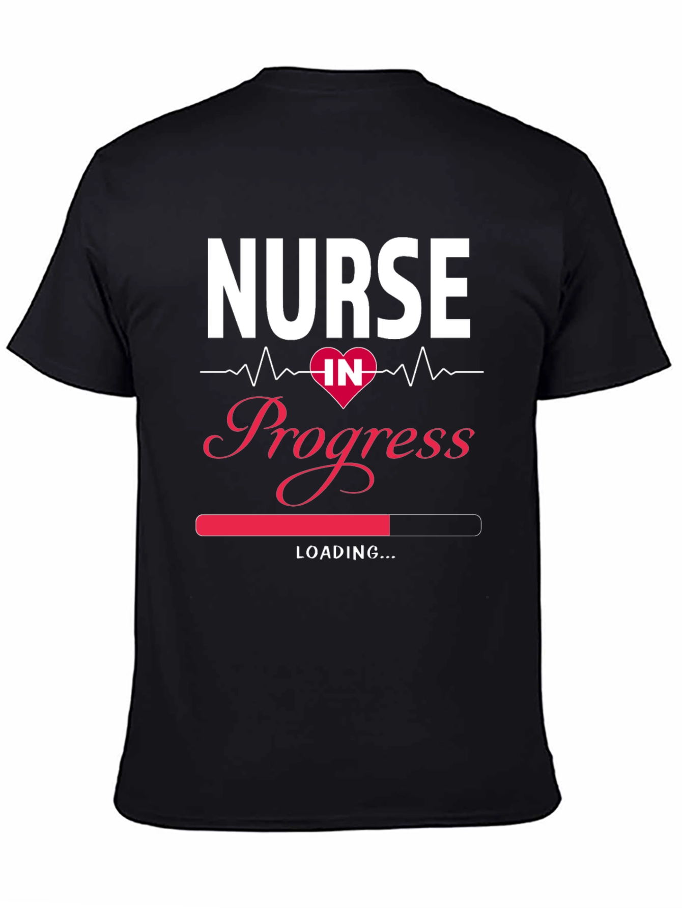 Camiseta Negra Nurse in Progress para Estudiantes de Enfermería