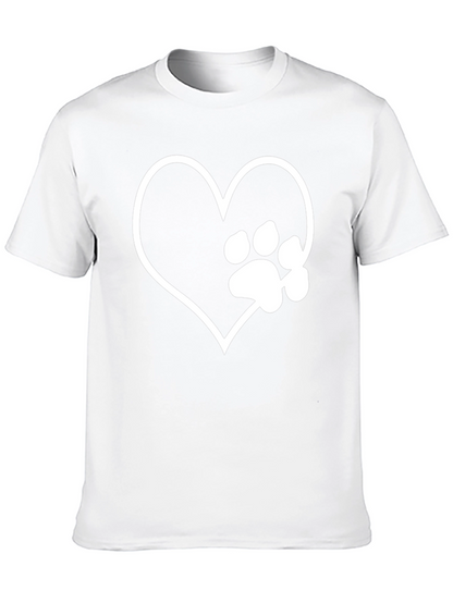 Camiseta Negra Corazón Pata Mascota