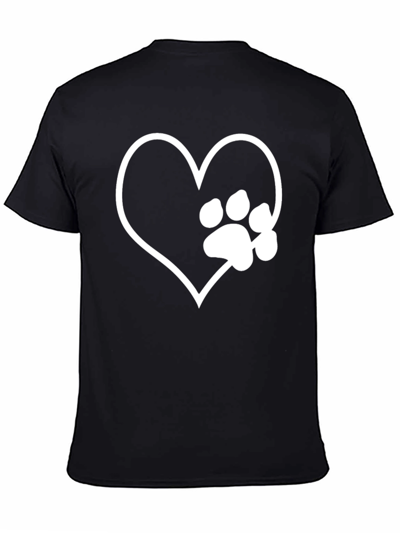 Camiseta Negra Corazón Pata Mascota