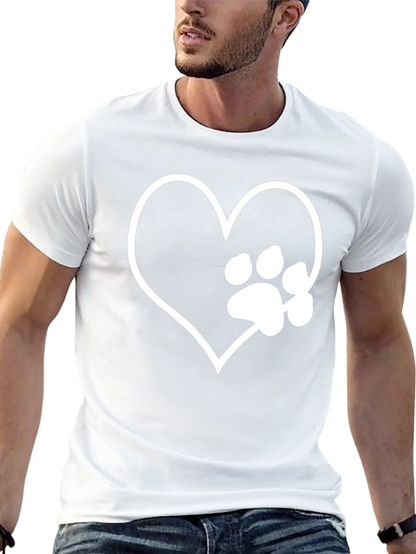 Camiseta Negra Corazón Pata Mascota