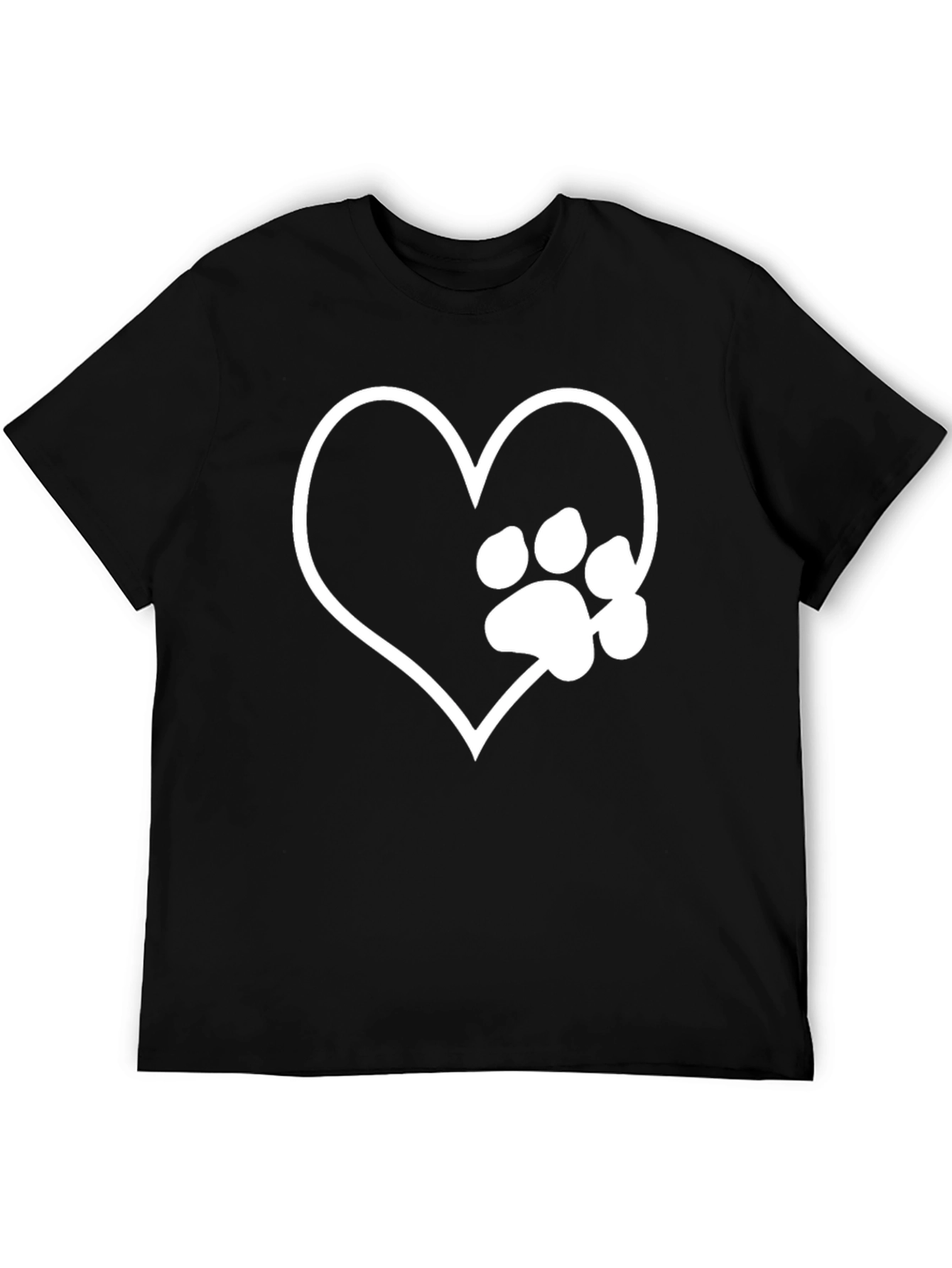 Camiseta Negra Corazón Pata Mascota