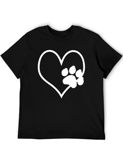 Camiseta Negra Corazón Pata Mascota