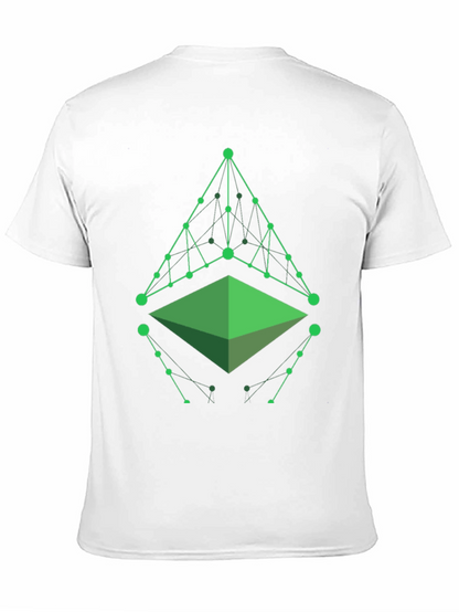 Camiseta Hombre Negra con Diseño Geométrico Verde