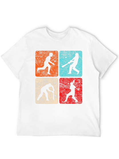 Camiseta Negra Retro Cricket para Hombre