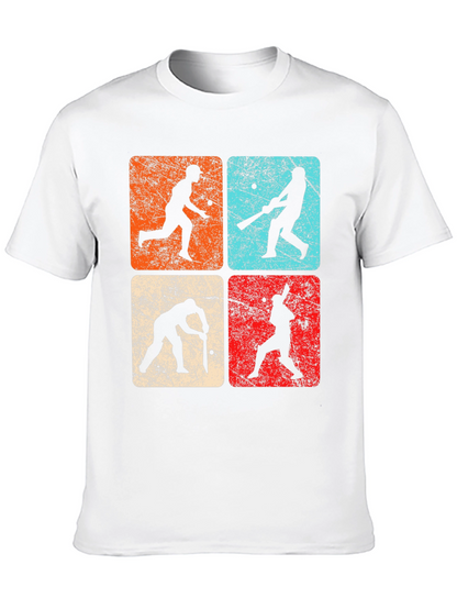 Camiseta Negra Retro Cricket para Hombre