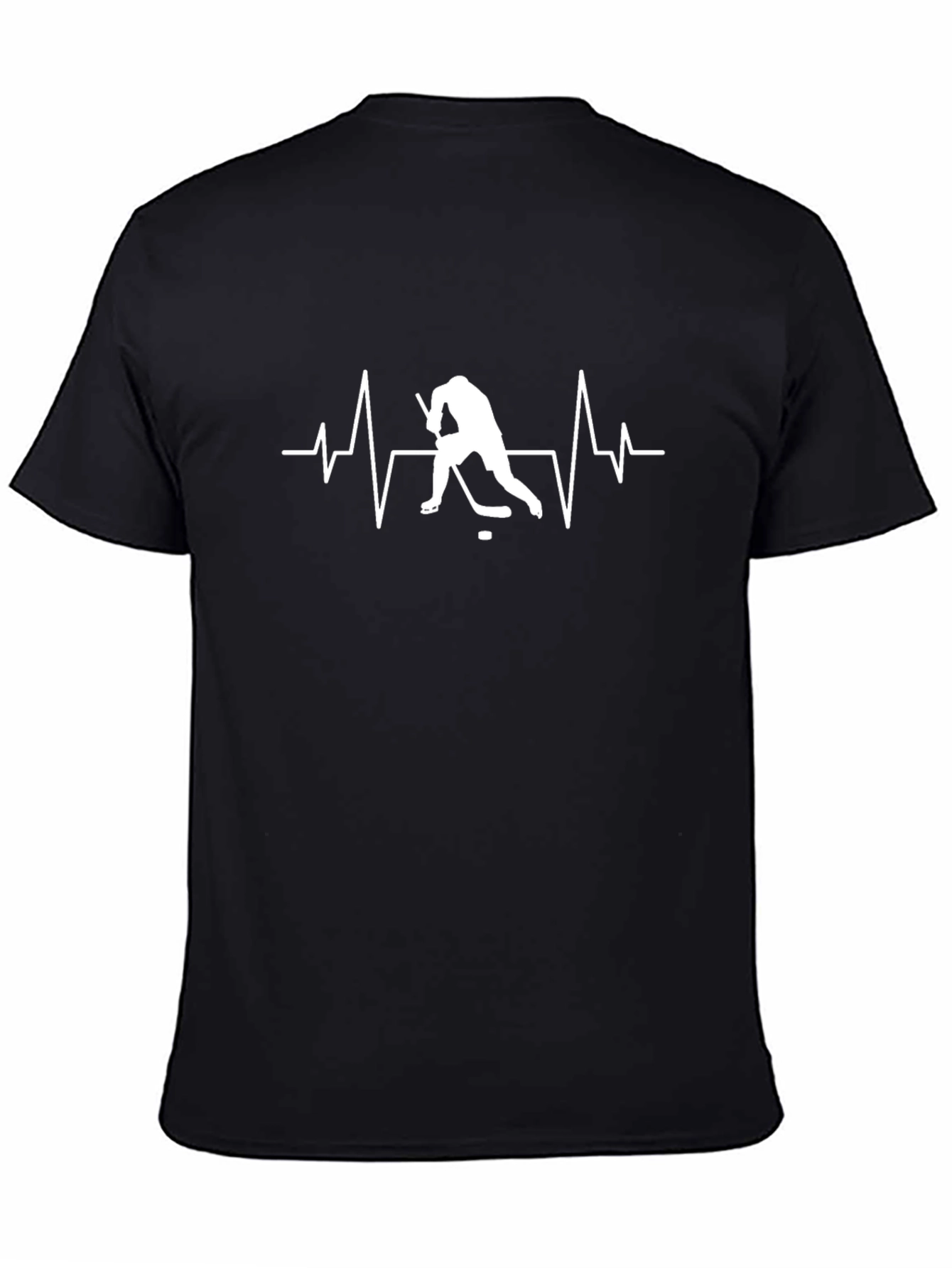 Camiseta Negra con Diseño de Hockey