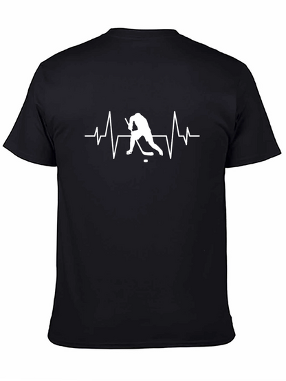 Camiseta Negra con Diseño de Hockey
