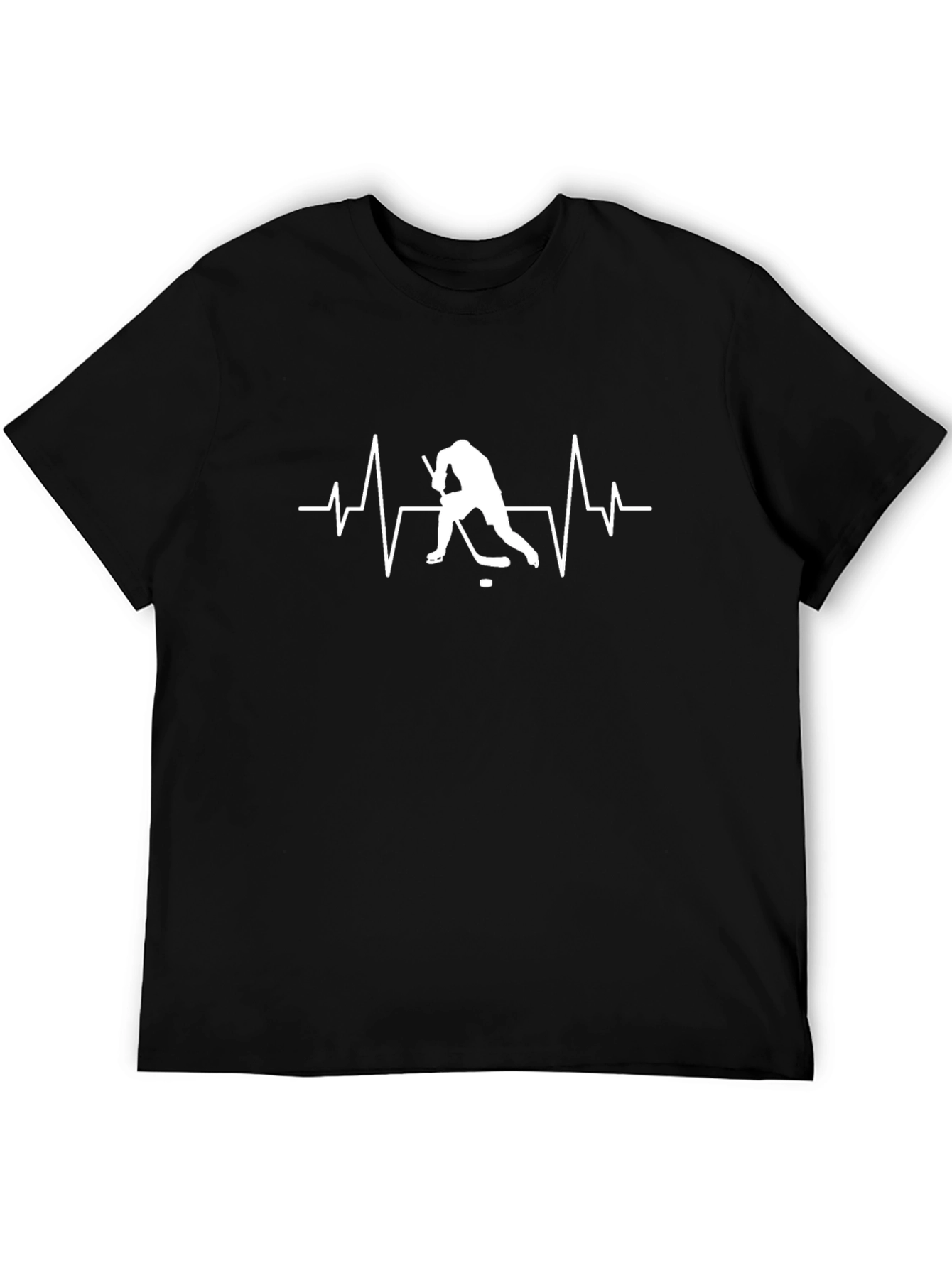 Camiseta Negra con Diseño de Hockey