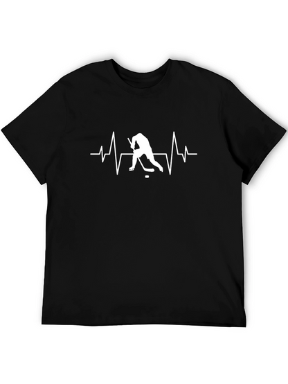 Camiseta Negra con Diseño de Hockey