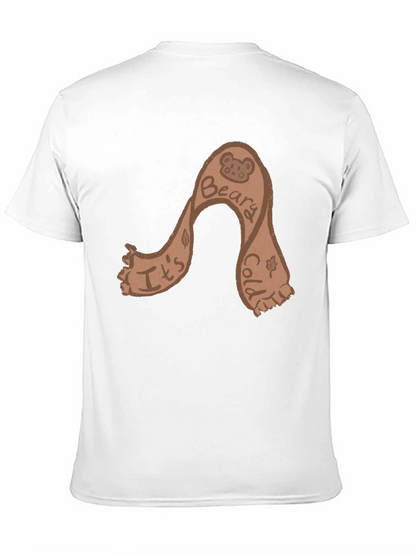 Camiseta Negra con Diseño Beary Cold Divertida