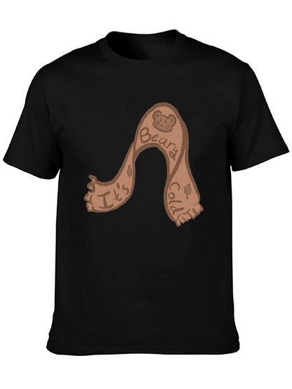 Camiseta Negra con Diseño Beary Cold Divertida