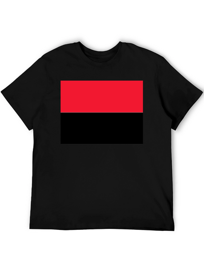 Camiseta Hombre Diseño Bandera Roja y Negra