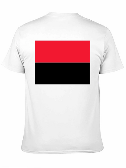 Camiseta Hombre Diseño Bandera Roja y Negra